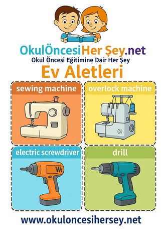 Çocuklar İçin  İngilizce Ev Aletleri Flashkart  
