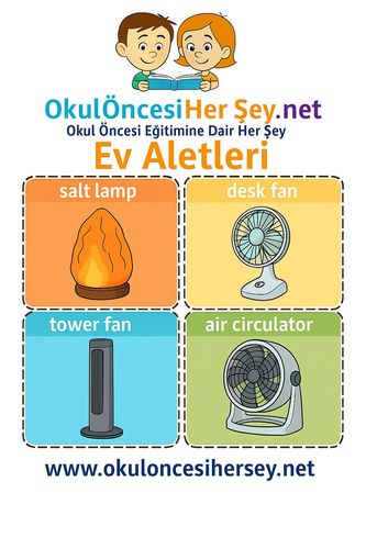 Çocuklar İçin  İngilizce Ev Aletleri Flashkart  