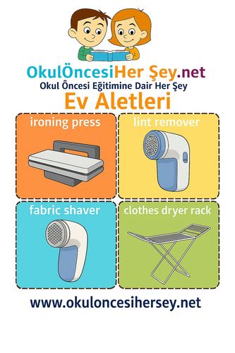 Çocuklar İçin  İngilizce Ev Aletleri Flashkart  