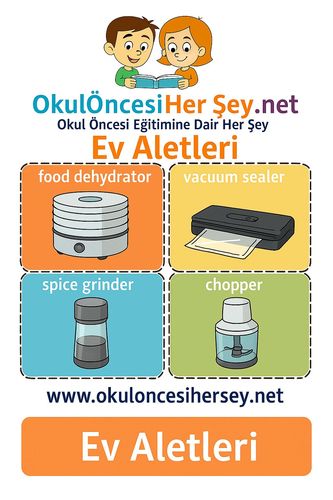 Çocuklar İçin  İngilizce Ev Aletleri Flashkart  