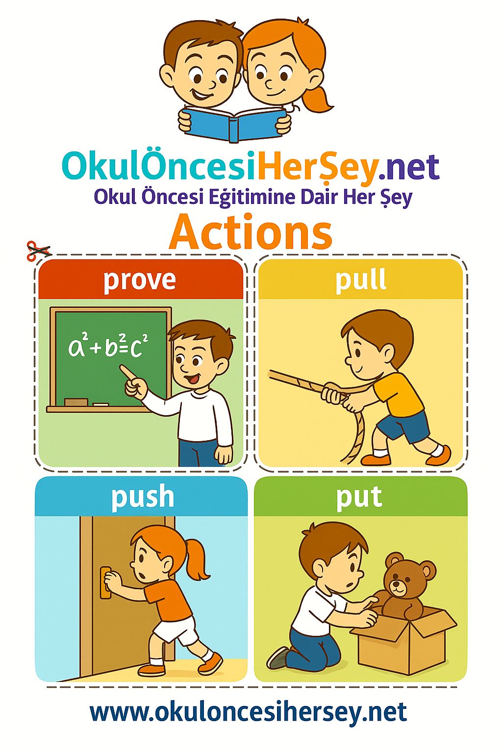 Çocuklar İçin  Fiiller Flashkart  