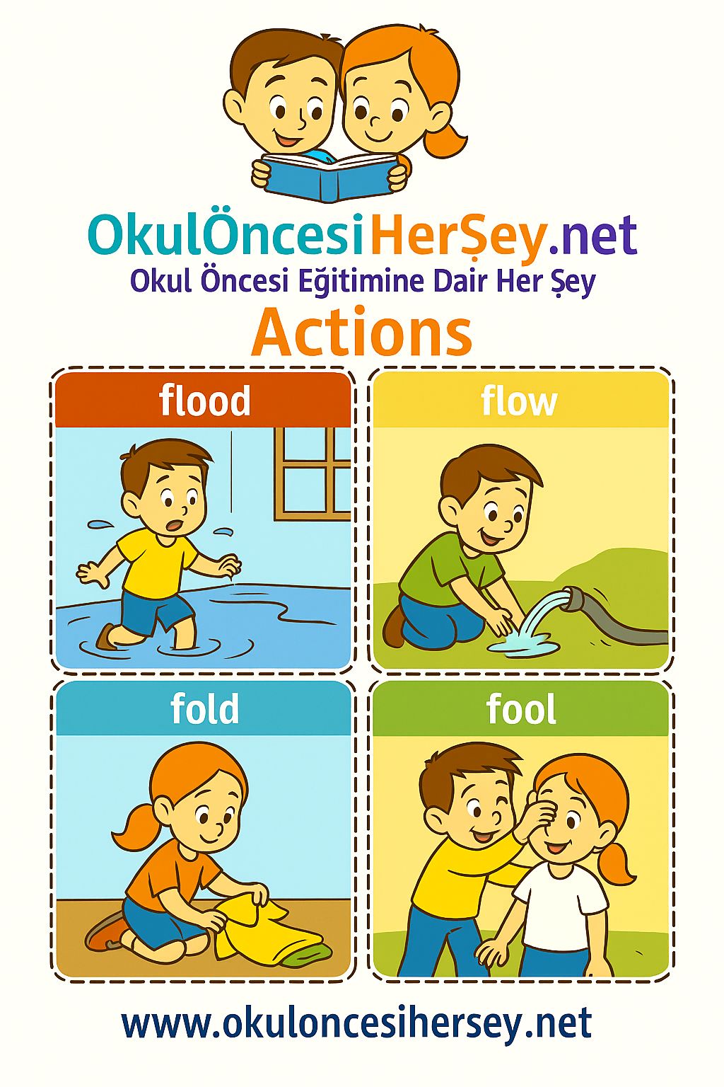 Çocuklar İçin  Fiiller Flashkart  