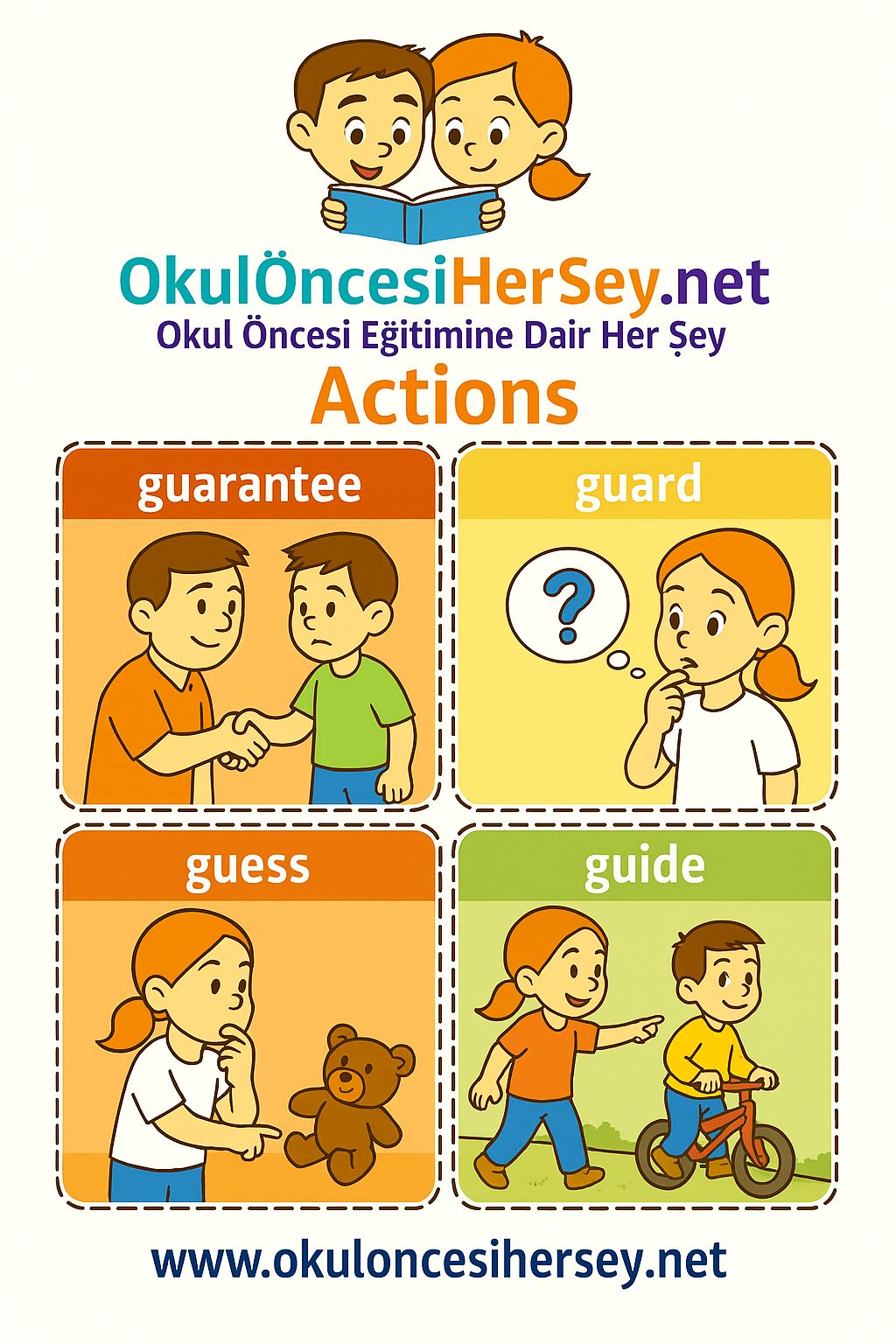 Çocuklar İçin  Fiiller Flashkart  