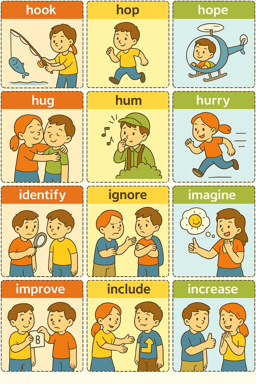 Çocuklar İçin  Fiiller Flashkart  