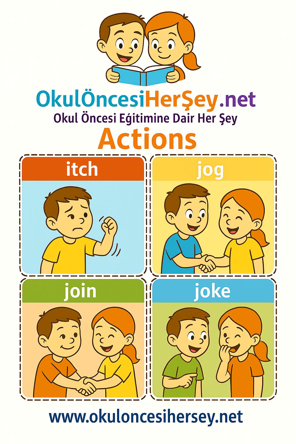 Çocuklar İçin  Fiiller Flashkart  