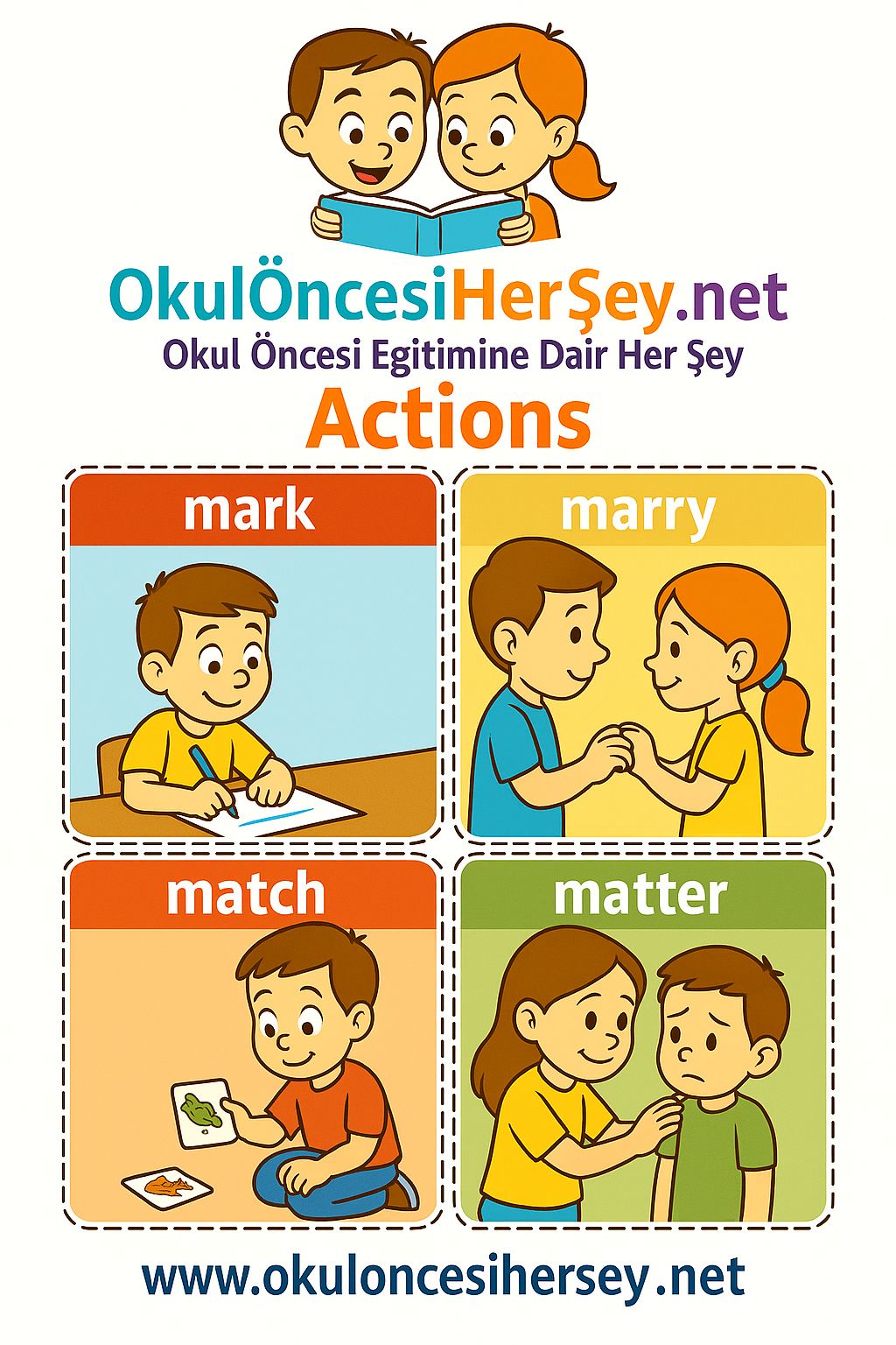 Çocuklar İçin  Fiiller Flashkart  