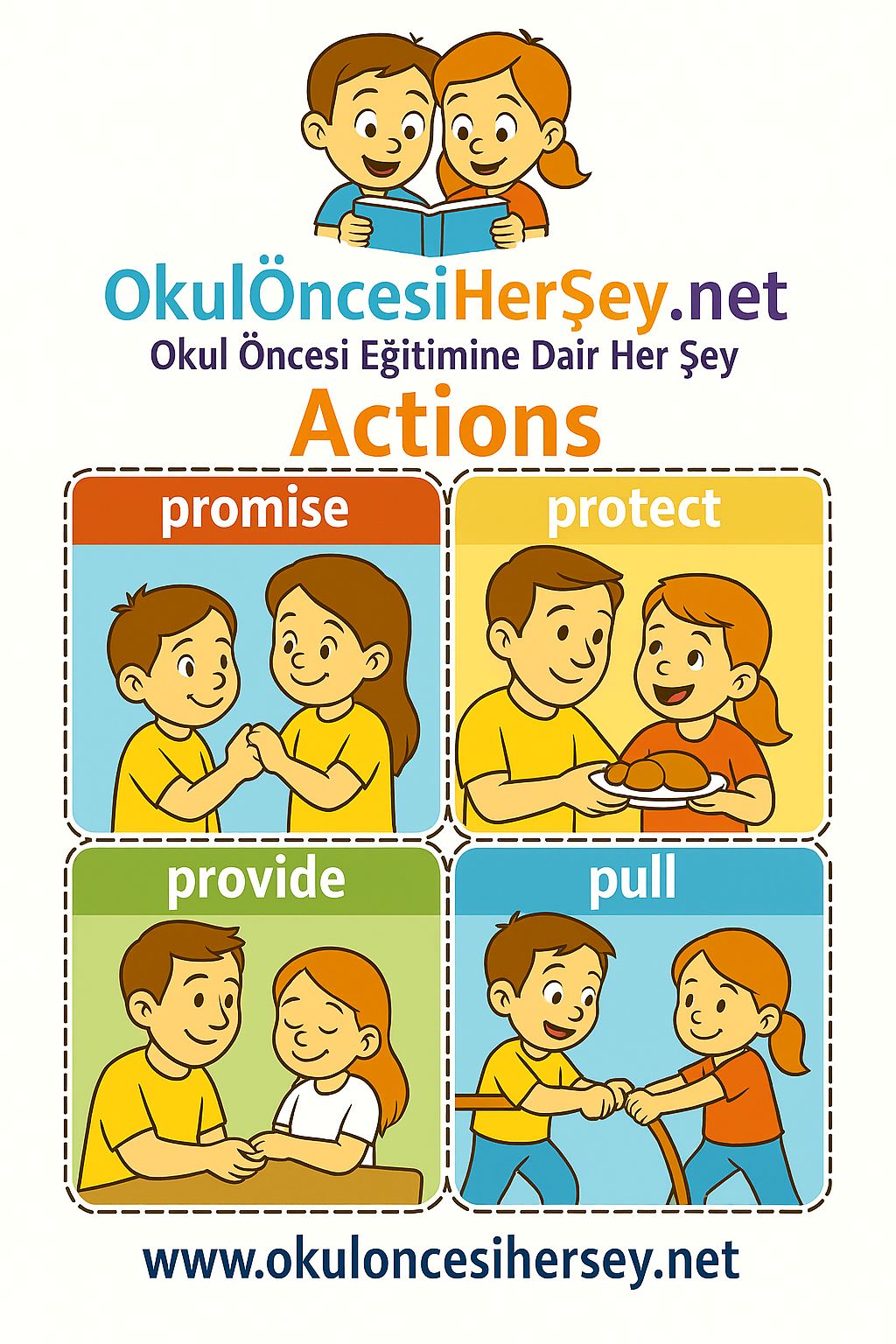 Çocuklar İçin  Fiiller Flashkart  