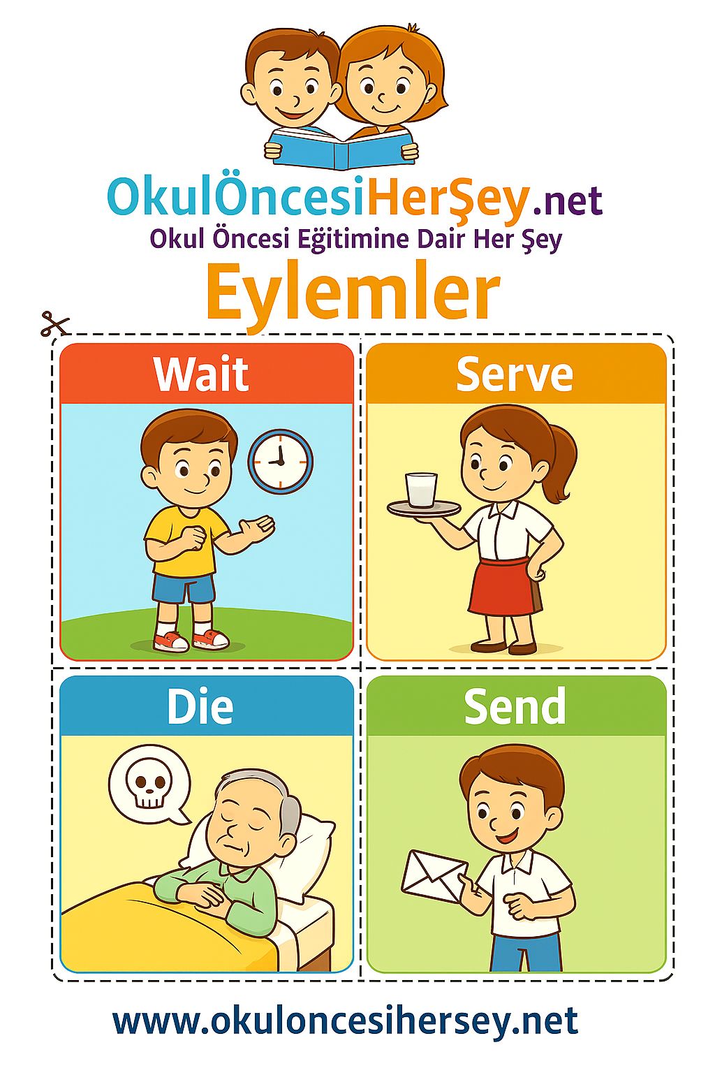 Çocuklar İçin  Fiiller Flashkart  