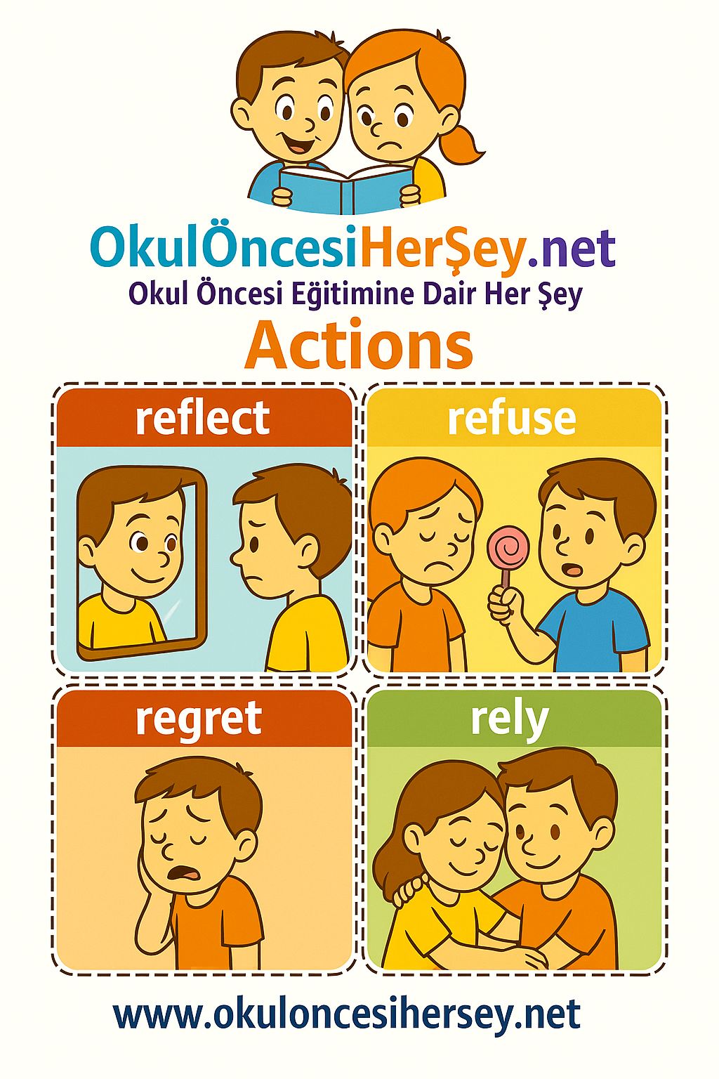 Çocuklar İçin  Fiiller Flashkart  