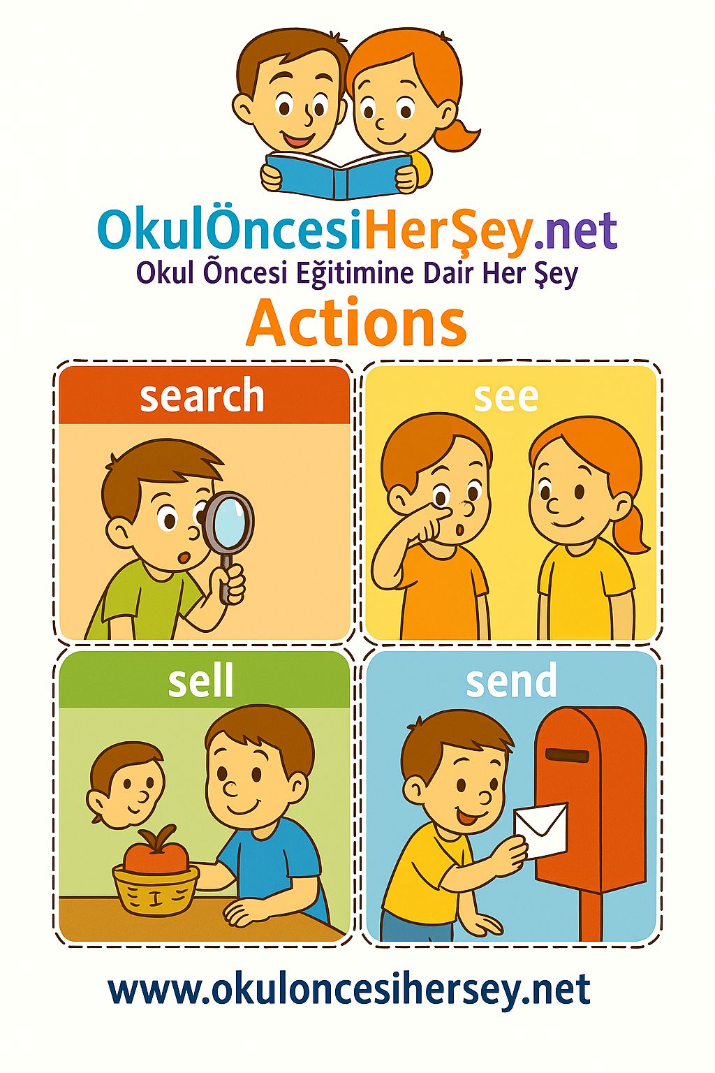 Çocuklar İçin  Fiiller Flashkart  