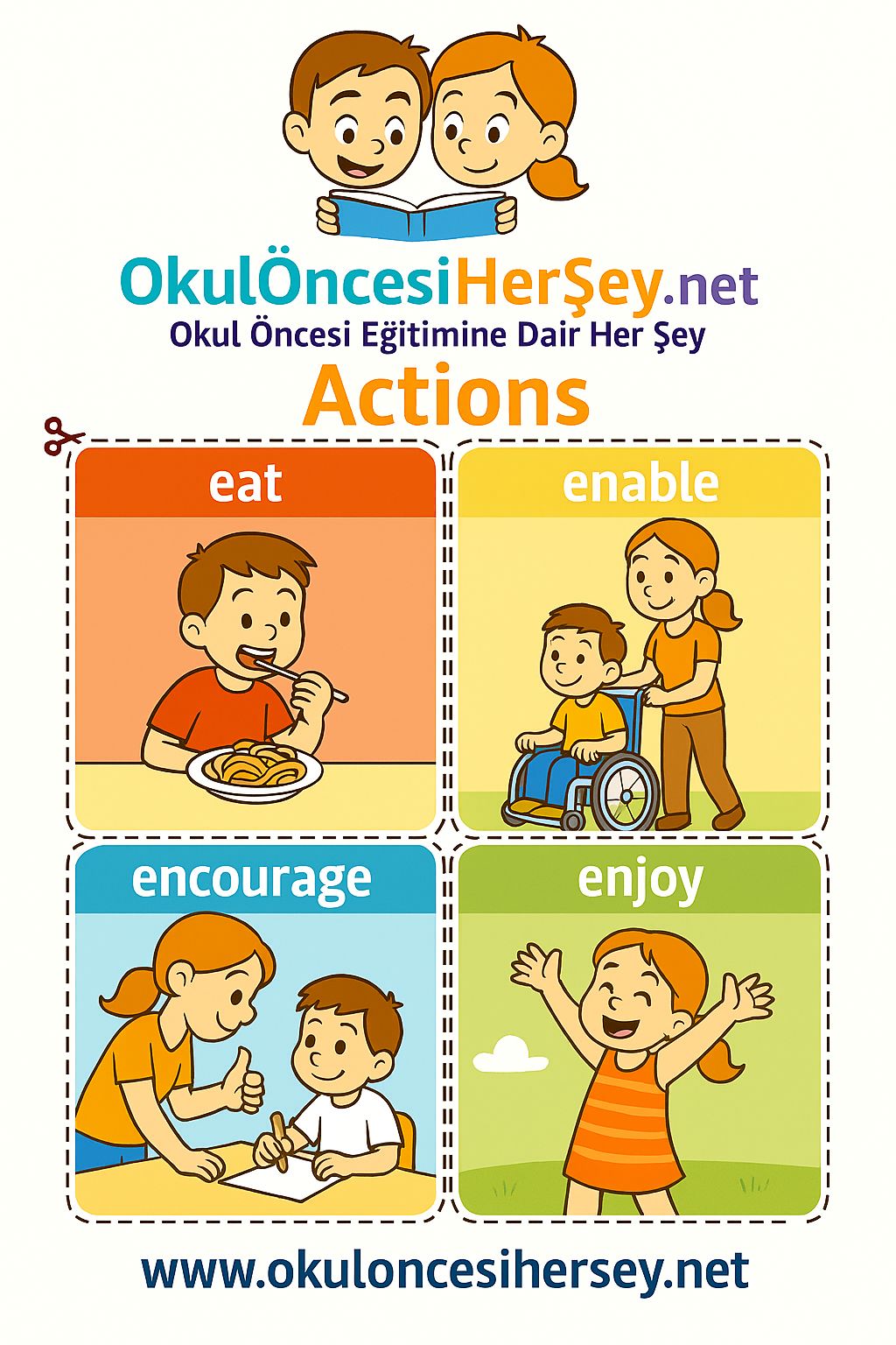 Çocuklar İçin  Fiiller Flashkart  