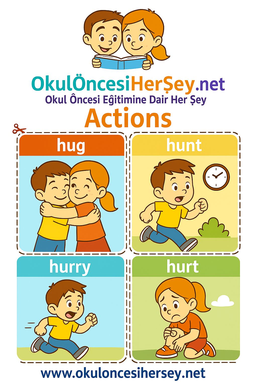Çocuklar İçin  Fiiller Flashkart  