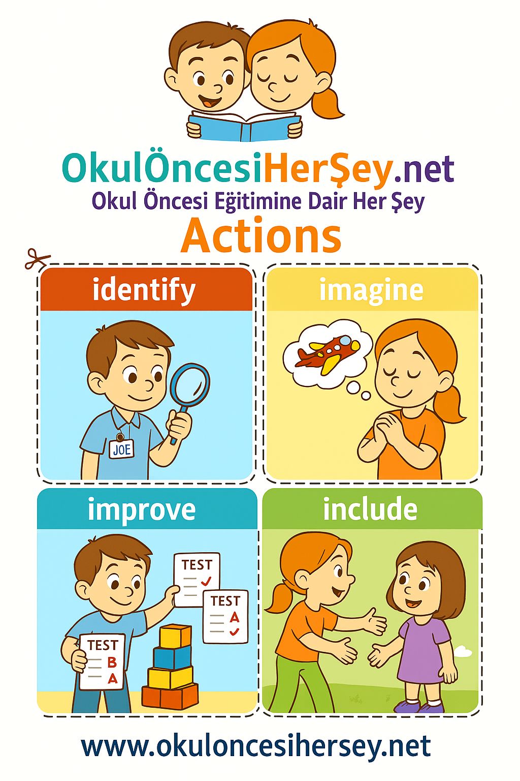 Çocuklar İçin  Fiiller Flashkart  