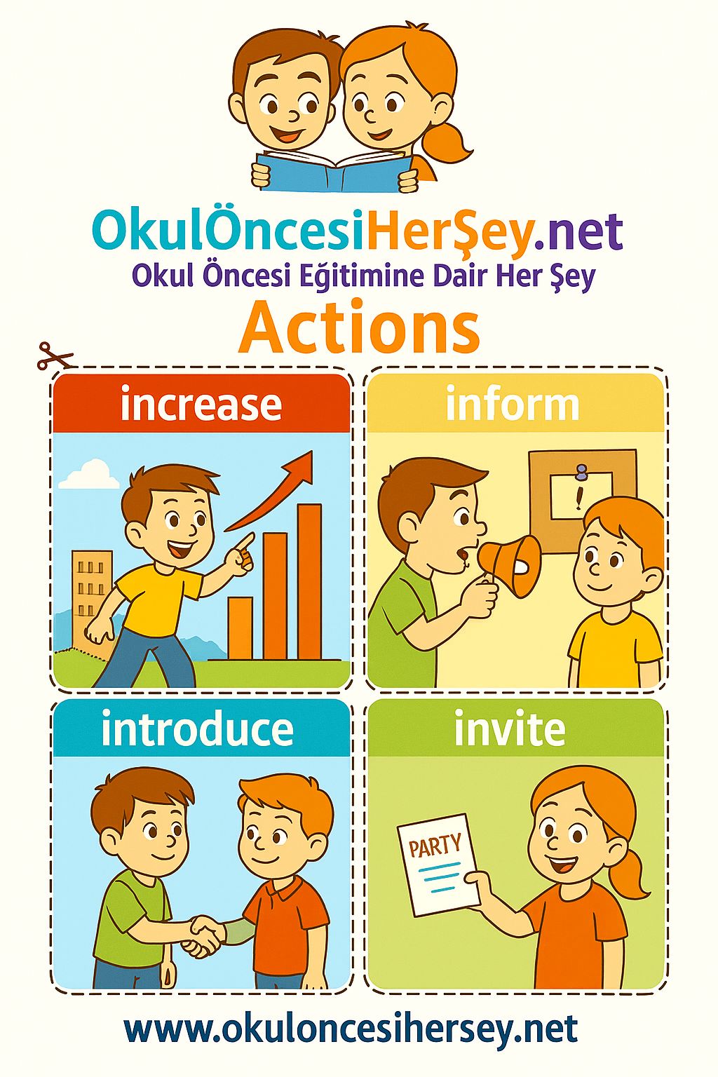 Çocuklar İçin  Fiiller Flashkart  