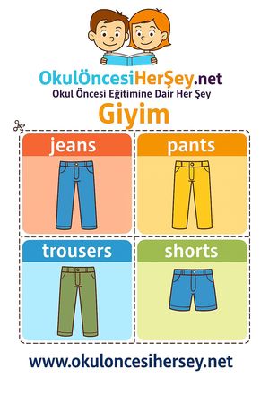 Çocuklar İçin  İngilizce Giyim-Aksesuar Flashkart  