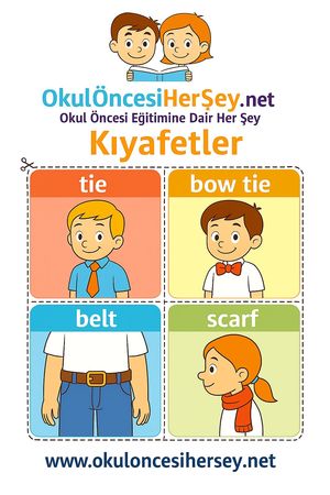 Çocuklar İçin  İngilizce Giyim-Aksesuar Flashkart  