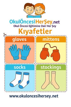 Çocuklar İçin  İngilizce Giyim-Aksesuar Flashkart  