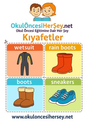 Çocuklar İçin  İngilizce Giyim-Aksesuar Flashkart  