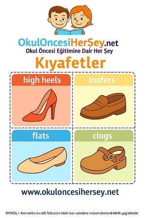 Çocuklar İçin  İngilizce Giyim-Aksesuar Flashkart  