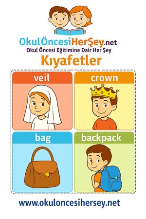 Çocuklar İçin  İngilizce Giyim-Aksesuar Flashkart  