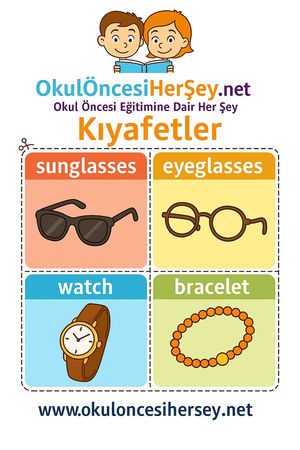 Çocuklar İçin  İngilizce Giyim-Aksesuar Flashkart  