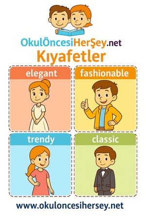 Çocuklar İçin  İngilizce Giyim-Aksesuar Flashkart  