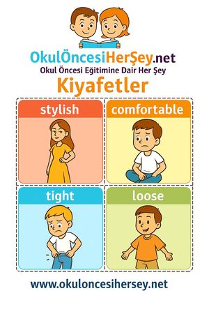 Çocuklar İçin  İngilizce Giyim-Aksesuar Flashkart  