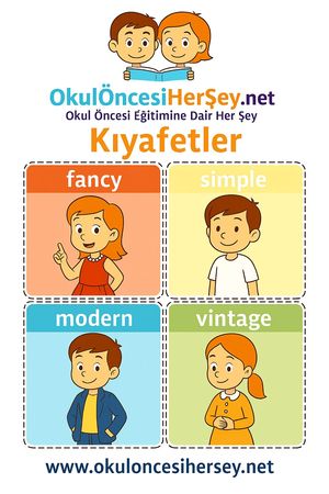 Çocuklar İçin  İngilizce Giyim-Aksesuar Flashkart  
