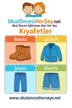 Çocuklar İçin  İngilizce Giyim-Aksesuar Flashkart  