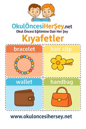 Çocuklar İçin  İngilizce Giyim-Aksesuar Flashkart  