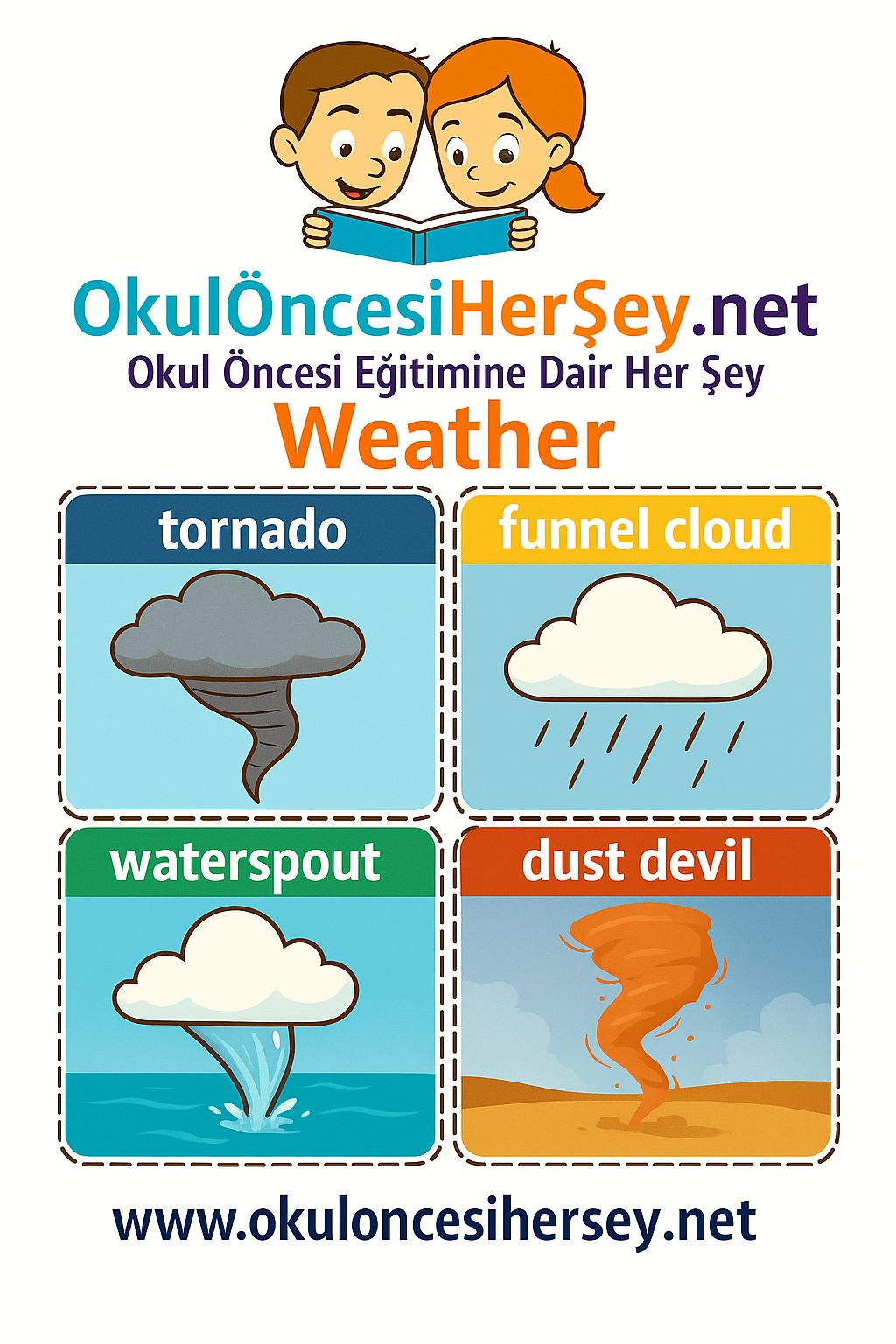 Çocuklar İçin  Hava Olayları Flashkart  