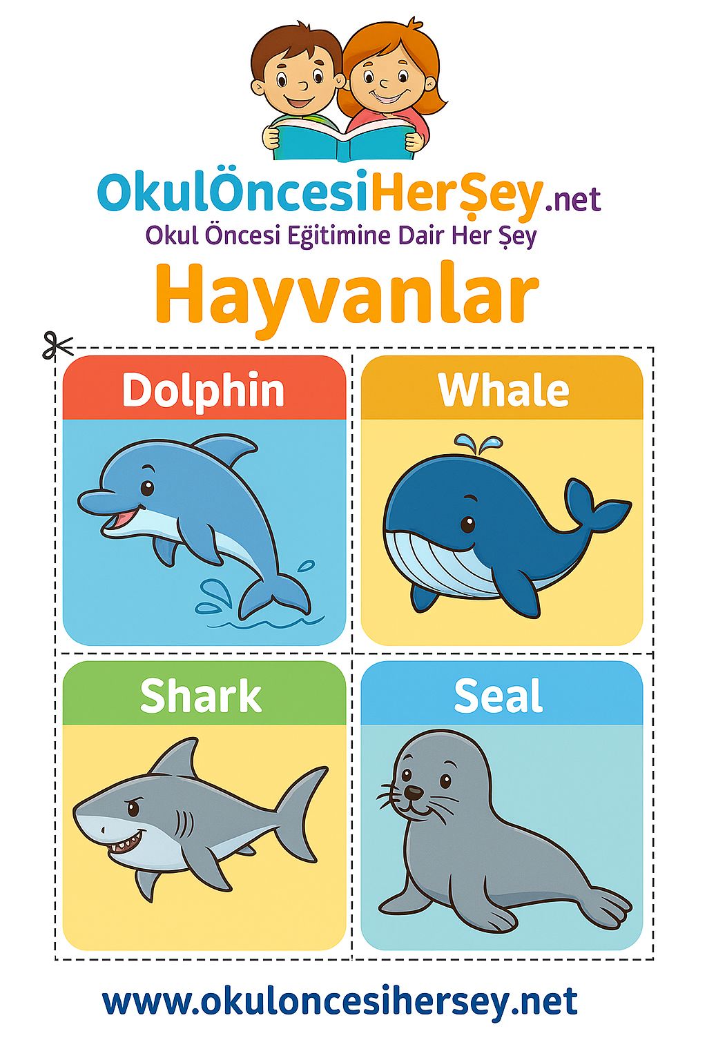 Çocuklar İçin  Hayvanlar Flashkart  