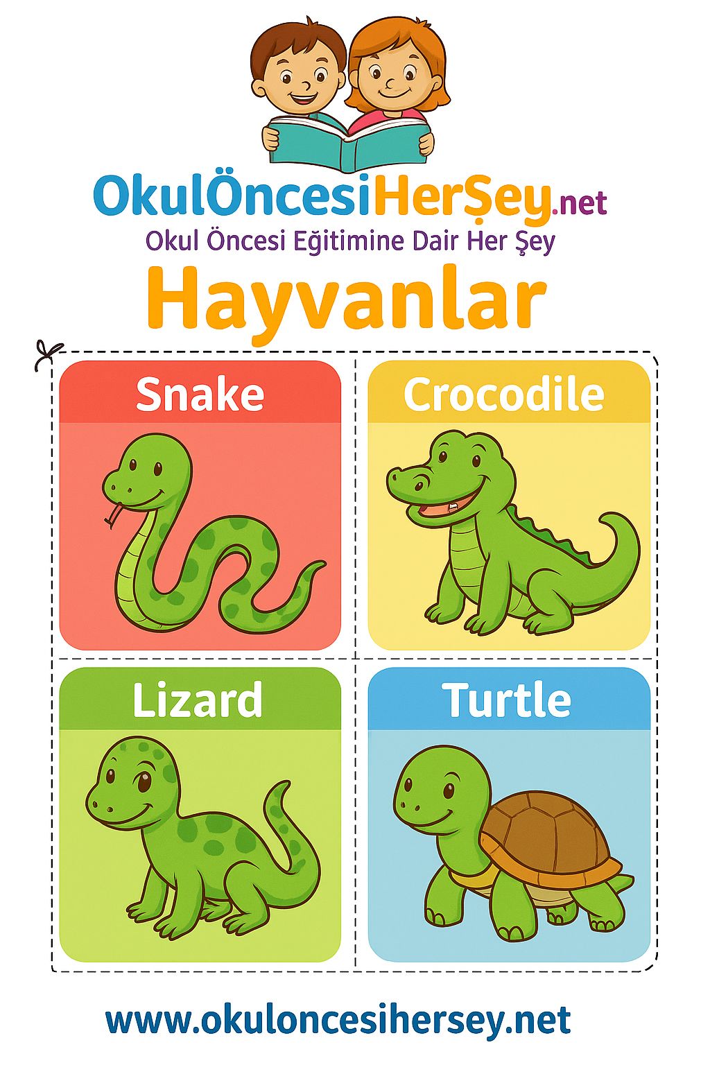 Çocuklar İçin  Hayvanlar Flashkart  