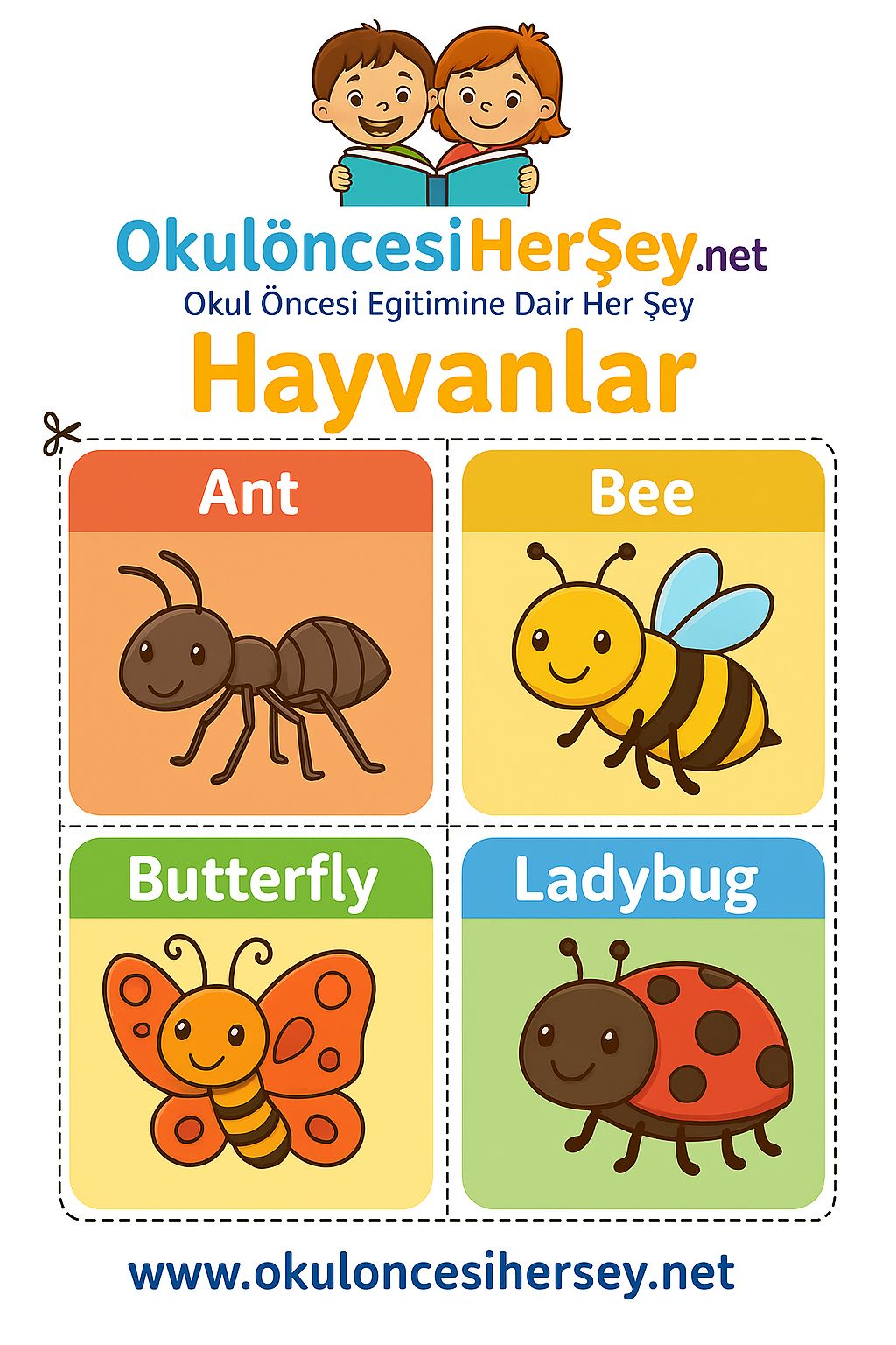 Çocuklar İçin  Hayvanlar Flashkart  