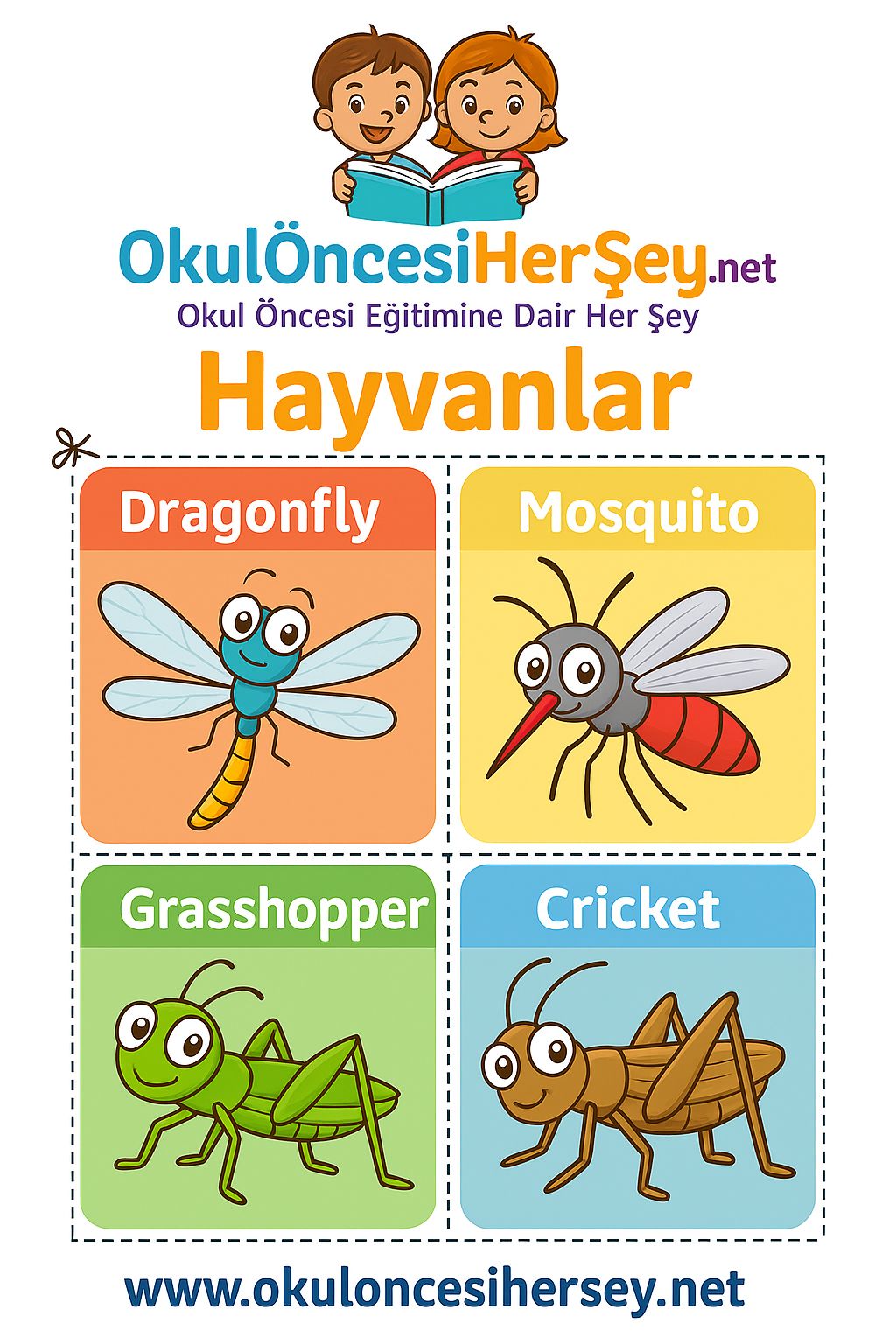 Çocuklar İçin  Hayvanlar Flashkart  