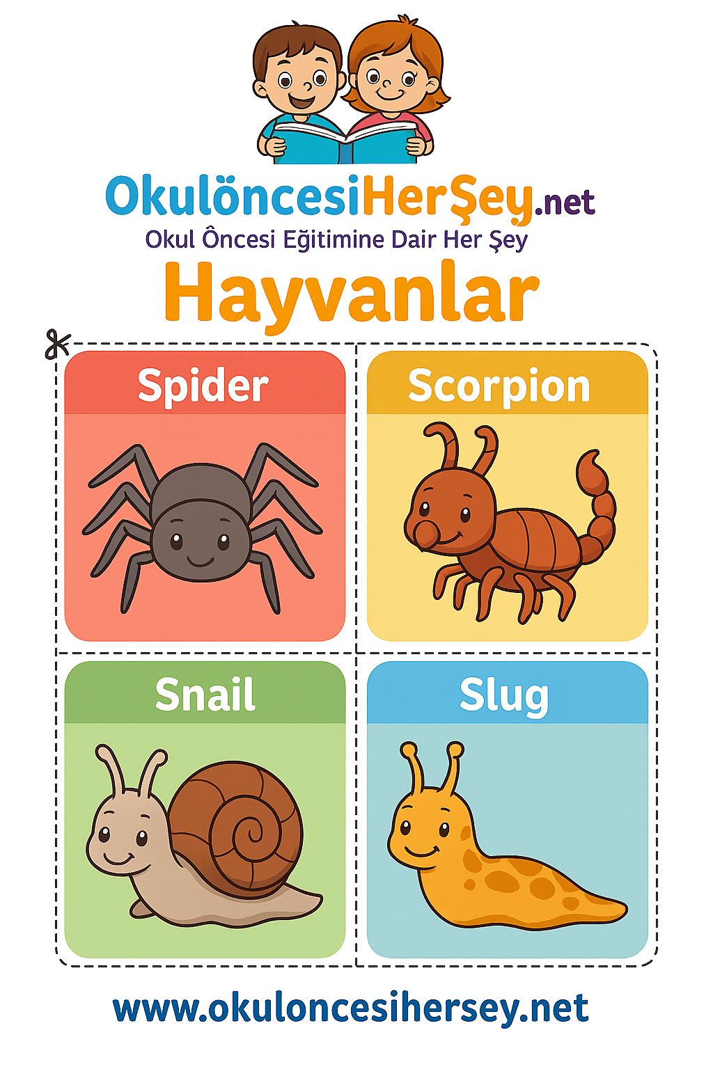 Çocuklar İçin  Hayvanlar Flashkart  