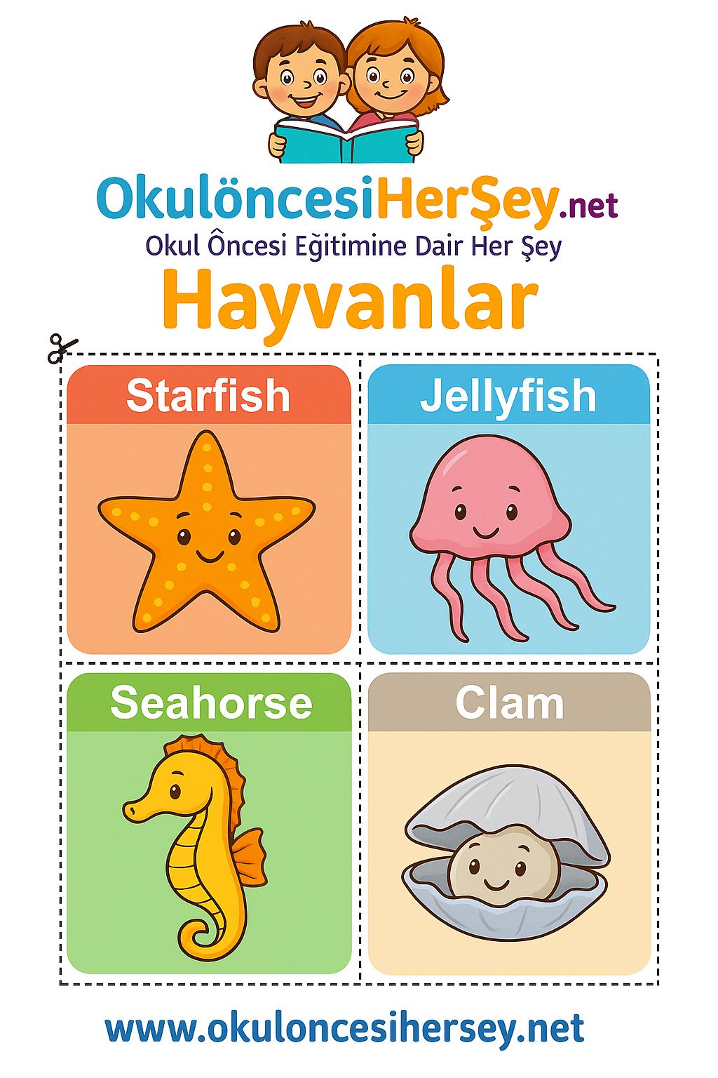 Çocuklar İçin  Hayvanlar Flashkart  