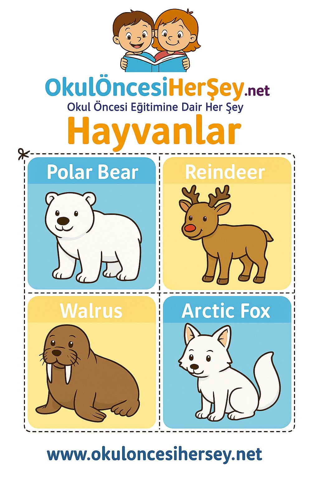 Çocuklar İçin  Hayvanlar Flashkart  