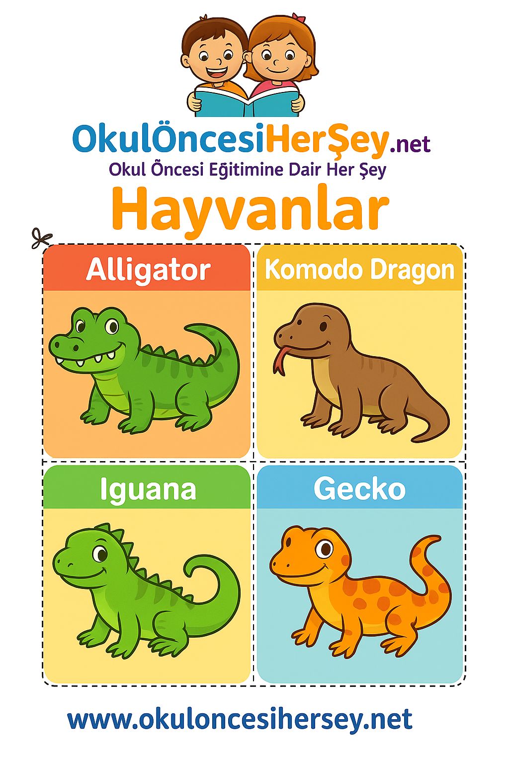 Çocuklar İçin  Hayvanlar Flashkart  