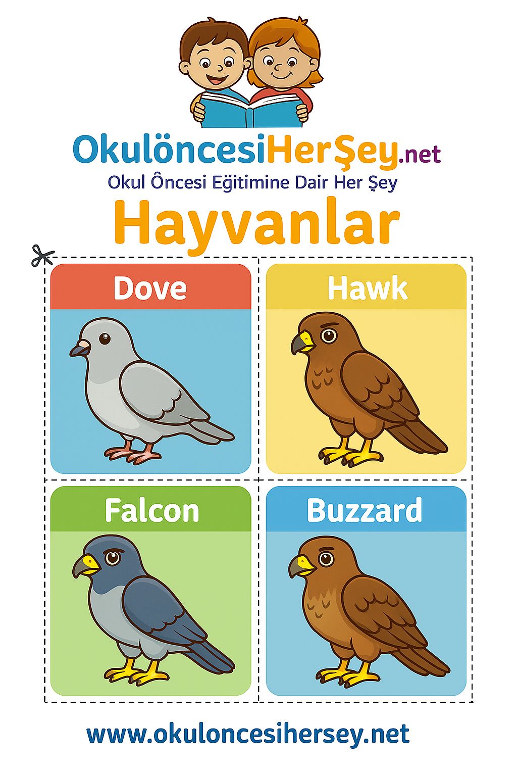 Çocuklar İçin  Hayvanlar Flashkart  