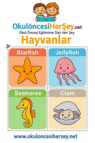 Çocuklar İçin  İngilizce Hayvanlar Flashkart  