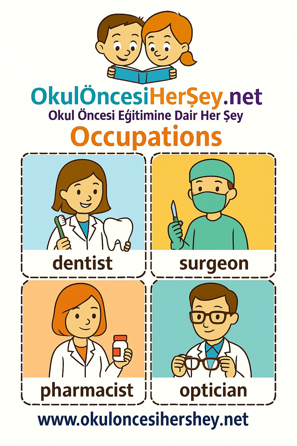 Çocuklar İçin  Meslekler Flashkart  