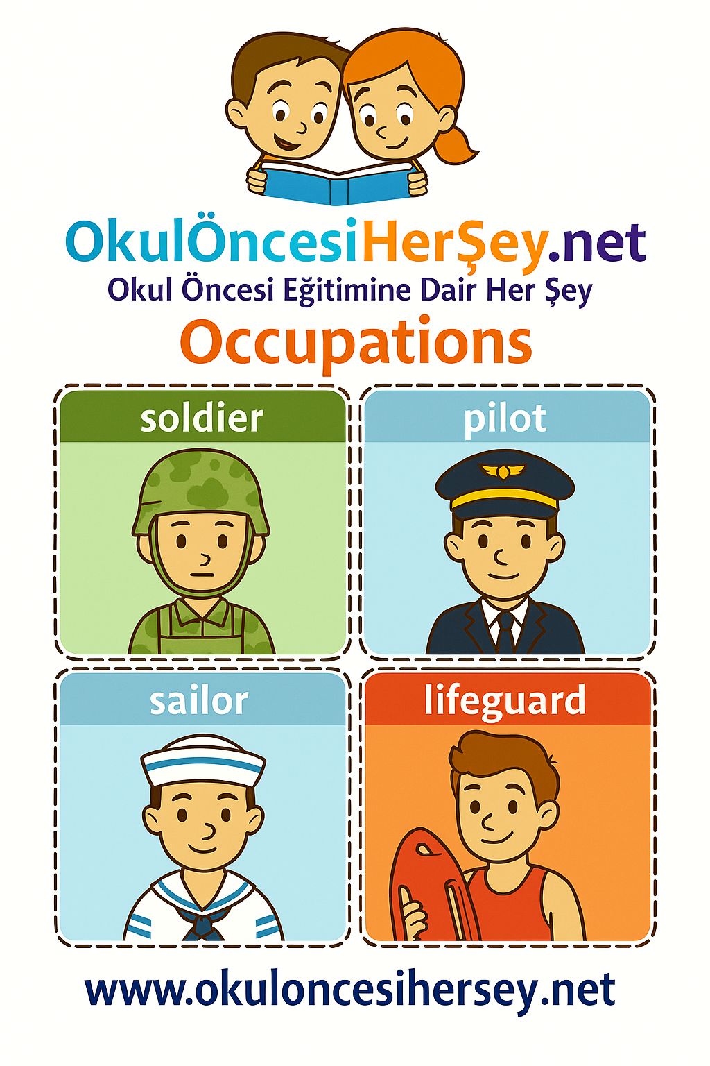Çocuklar İçin  Meslekler Flashkart  
