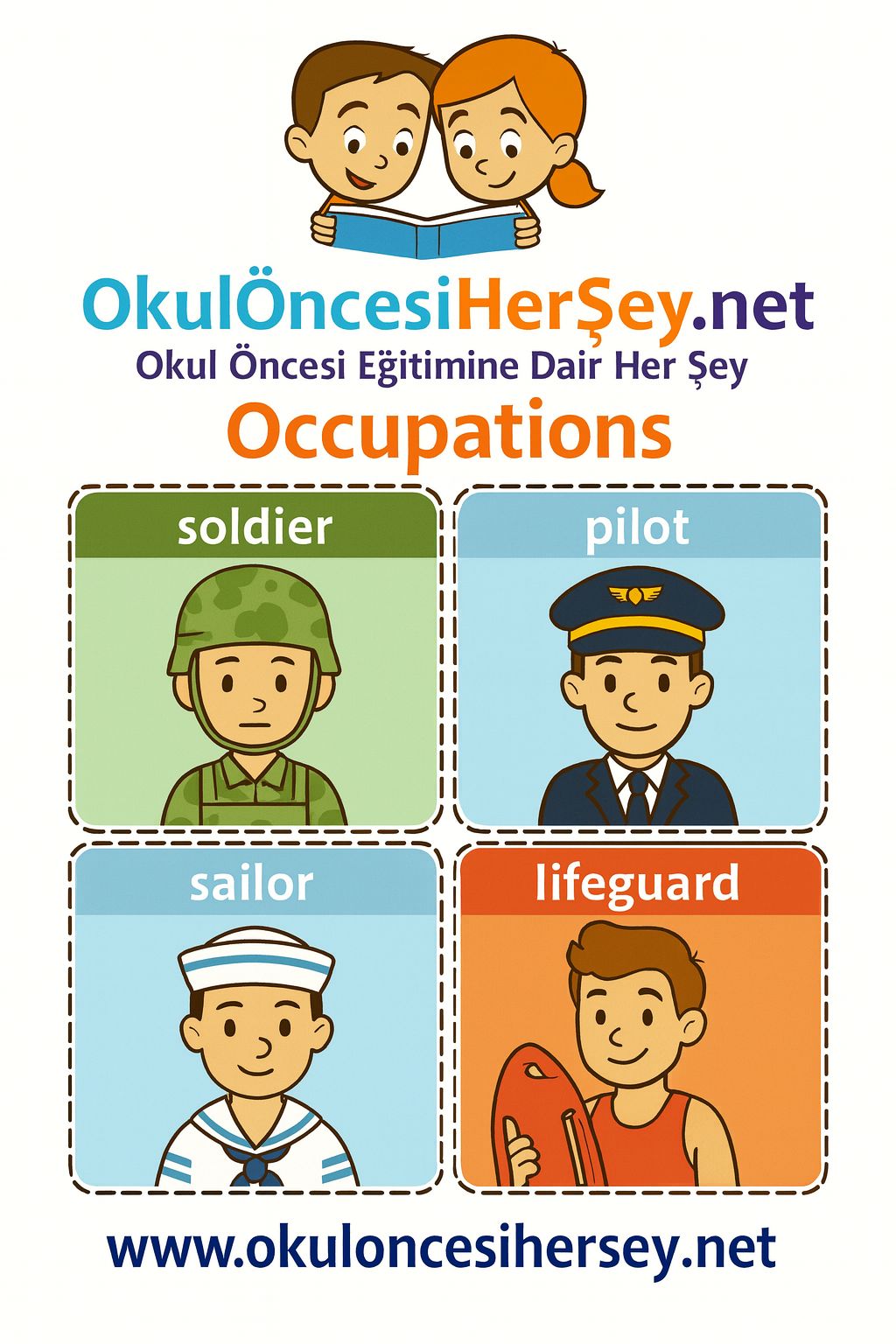 Çocuklar İçin  Meslekler Flashkart  