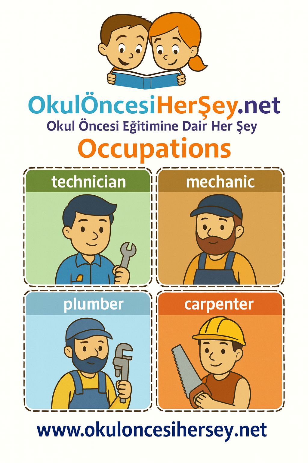 Çocuklar İçin  Meslekler Flashkart  
