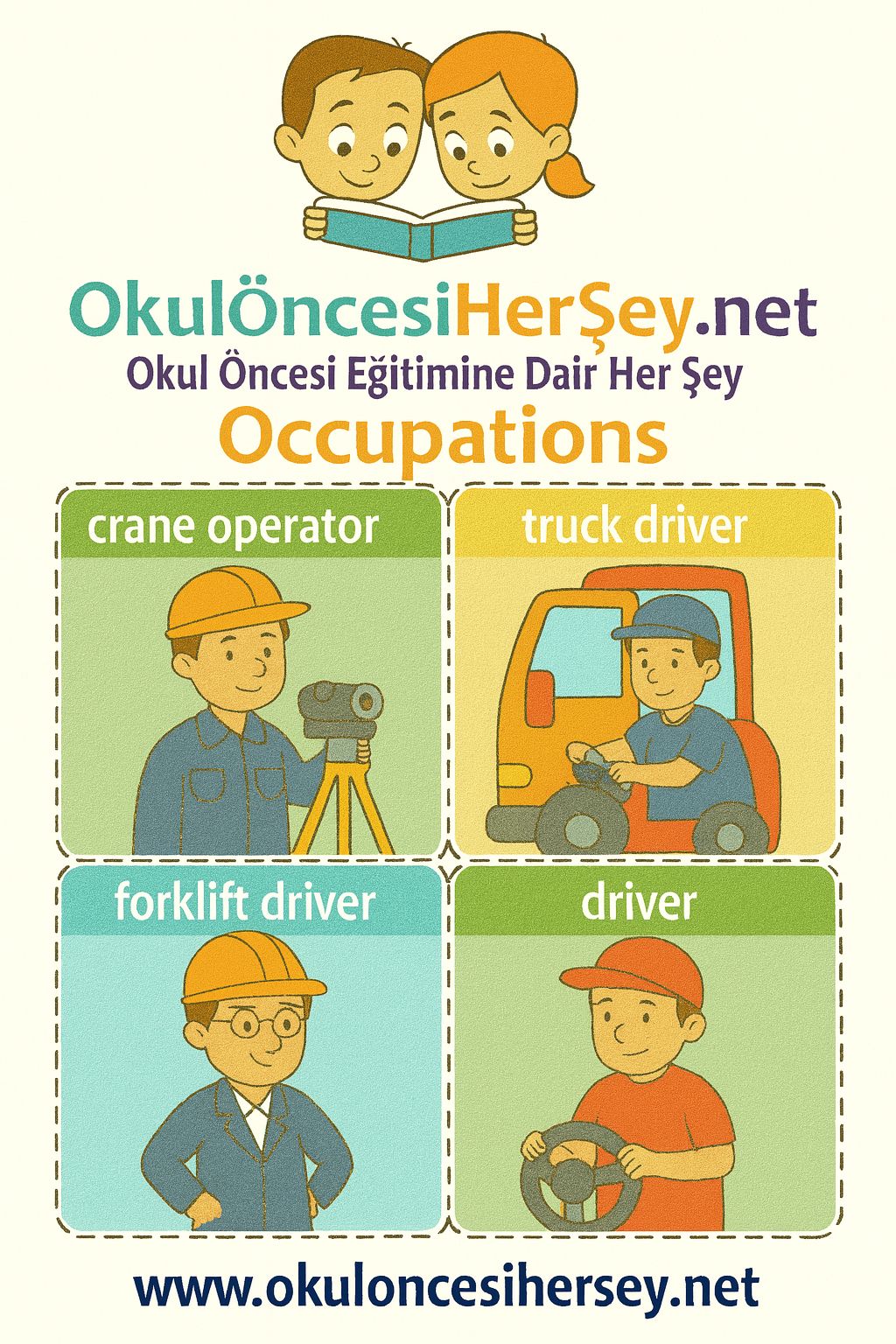 Çocuklar İçin  Meslekler Flashkart  