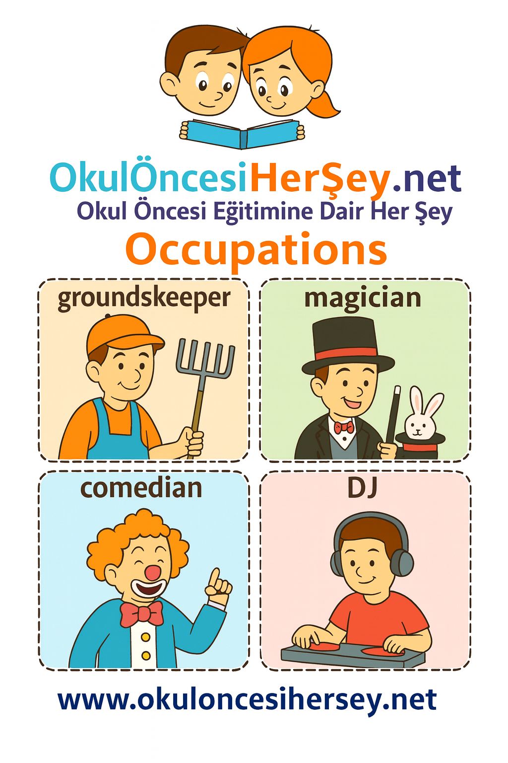 Çocuklar İçin  Meslekler Flashkart  
