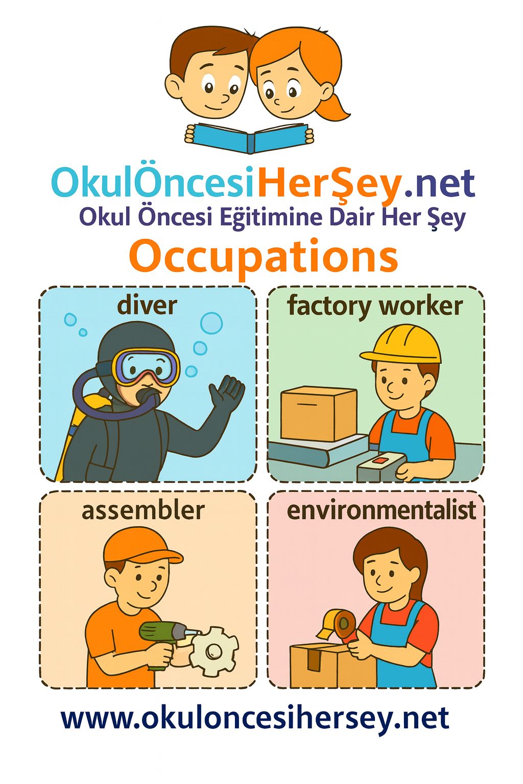 Çocuklar İçin  Meslekler Flashkart  