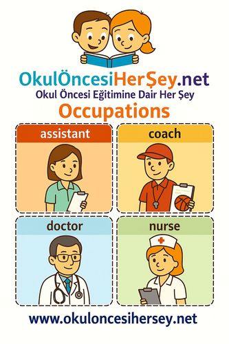 Çocuklar İçin  İngilizce Meslekler Flashkart  