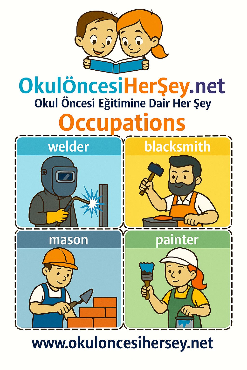 İngilizce Meslekler Flashkart